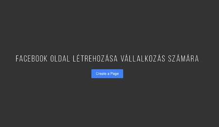 Facebook oldal létrehozása vállalkozásoknak