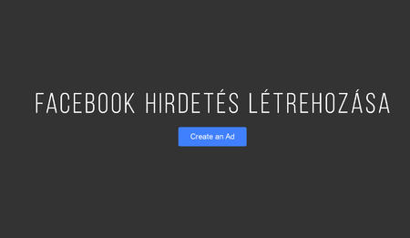 Facebook hirdetés létrehozása