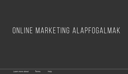 Online marketing alapfogalmak